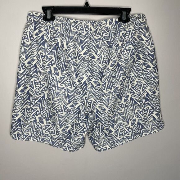 PACSUN Swim Shorts Mens Large Blue Print Mesh Lined Trunks Pockets Drawstring - Picture 6 of 11